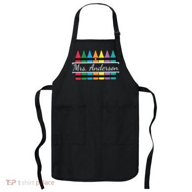 Crayon Customized Teacher Custom Personalize Name Apron