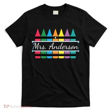 Crayon Customized Teacher Custom Personalize Name T-Shirt