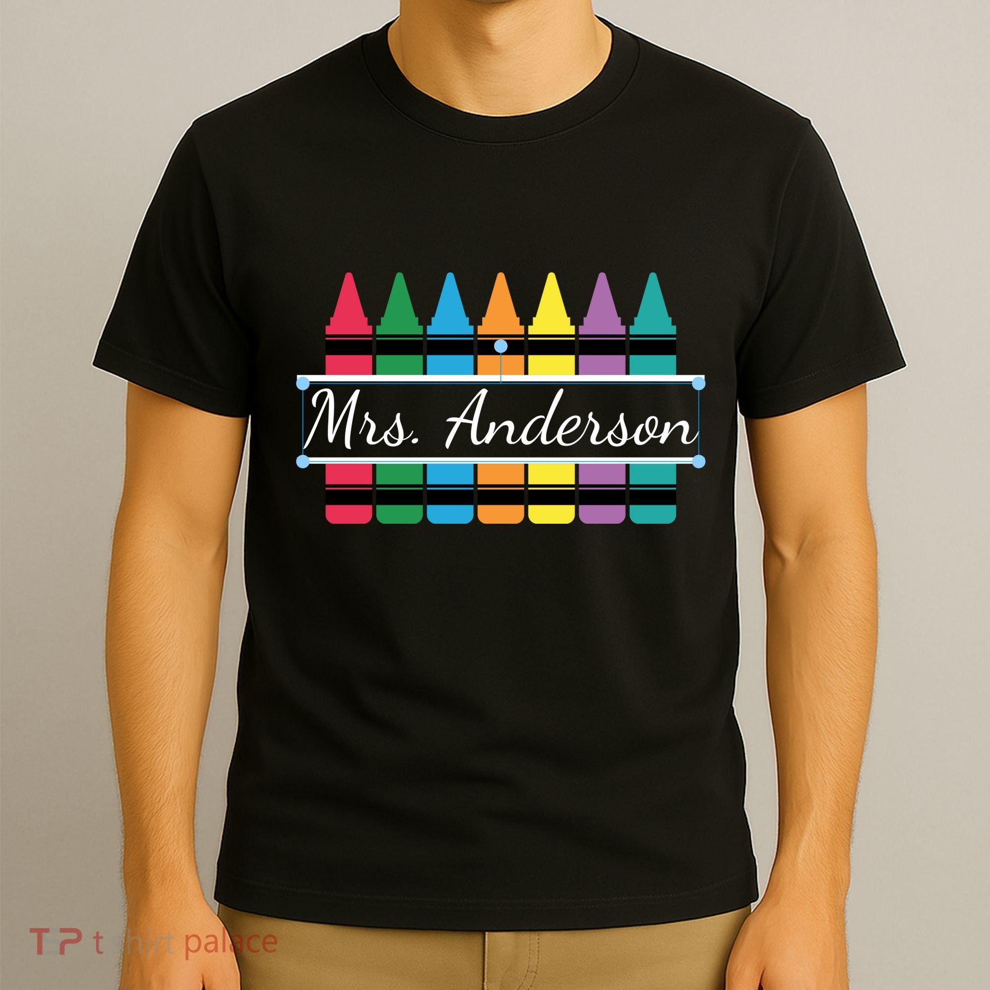 Crayon Customized Teacher Custom Personalize Name T-Shirt