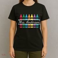 Crayon Customized Teacher Custom Personalize Name T-Shirt thumb 4