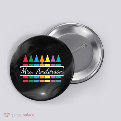 Crayon Customized Teacher Custom Personalize Name Button