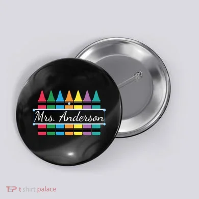 Crayon Customized Teacher Custom Personalize Name Button