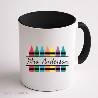 Crayon Customized Teacher Custom Personalize Name Coffee Mug back