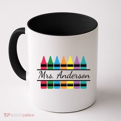 Crayon Customized Teacher Custom Personalize Name Coffee Mug