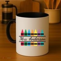 Crayon Customized Teacher Custom Personalize Name Coffee Mug thumb 4