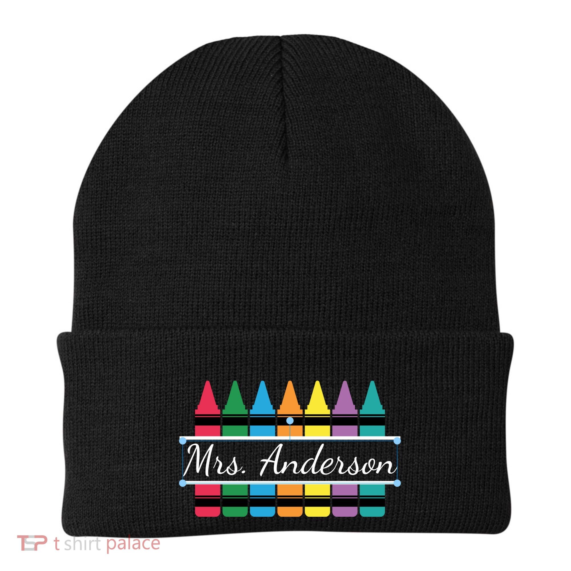 Crayon Customized Teacher Custom Personalize Name Beanie
