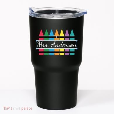 Crayon Customized Teacher Custom Personalize Name Tumbler