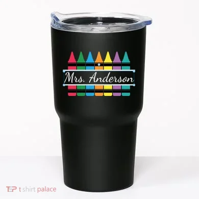 Crayon Customized Teacher Custom Personalize Name Tumbler