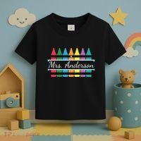 Crayon Customized Teacher Custom Personalize Name Toddler T-Shirt thumb 3
