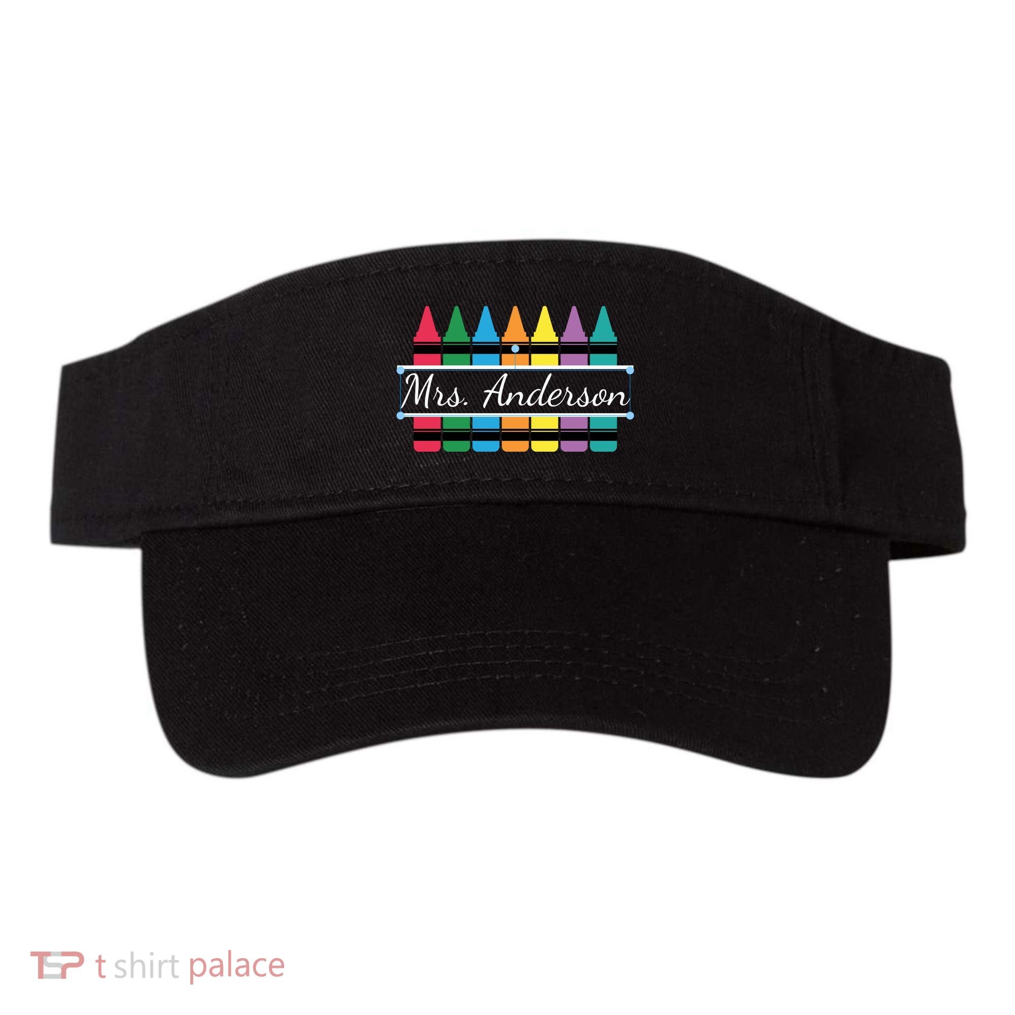 Crayon Customized Teacher Custom Personalize Name Visor