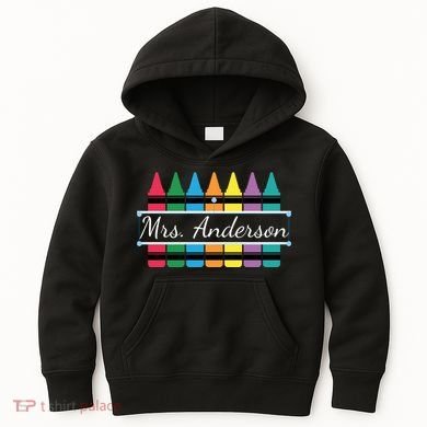 Crayon Customized Teacher Custom Personalize Name Kids Hoodie