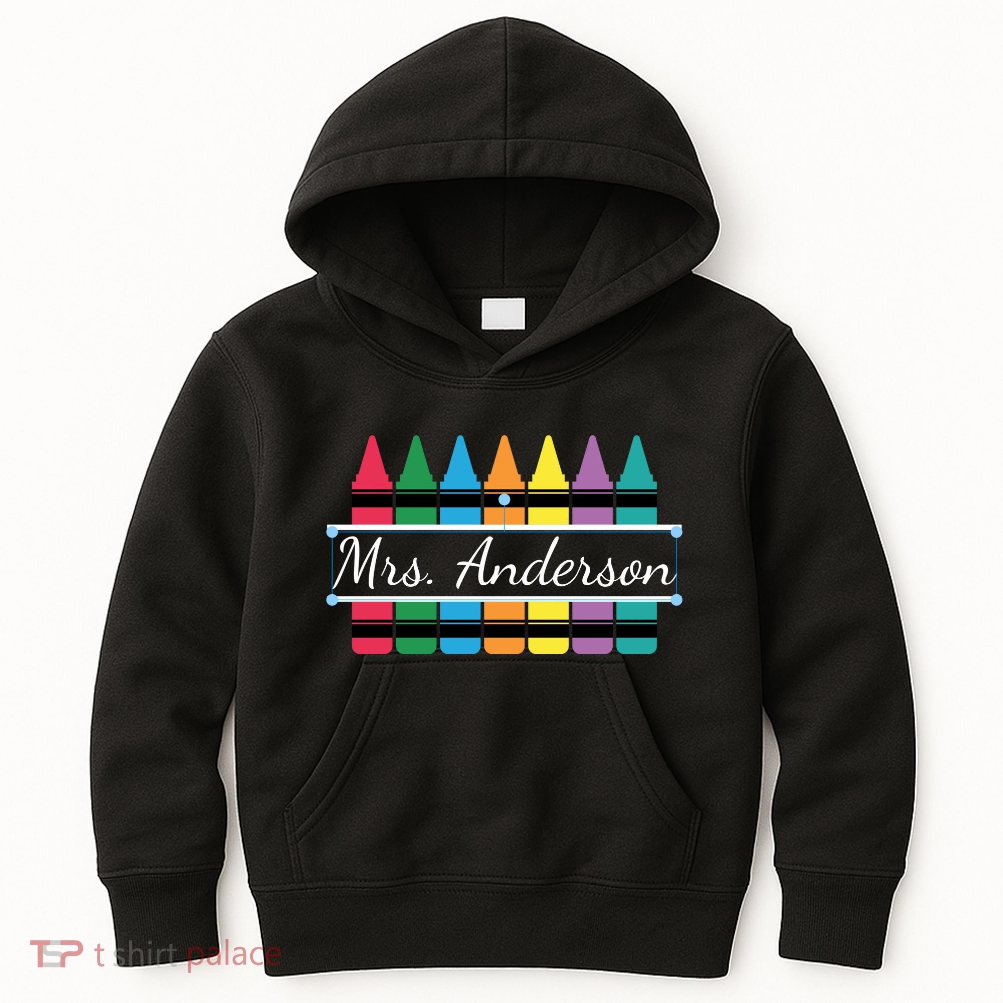 Crayon Customized Teacher Custom Personalize Name Kids Hoodie