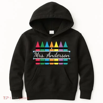Crayon Customized Teacher Custom Personalize Name Kids Hoodie
