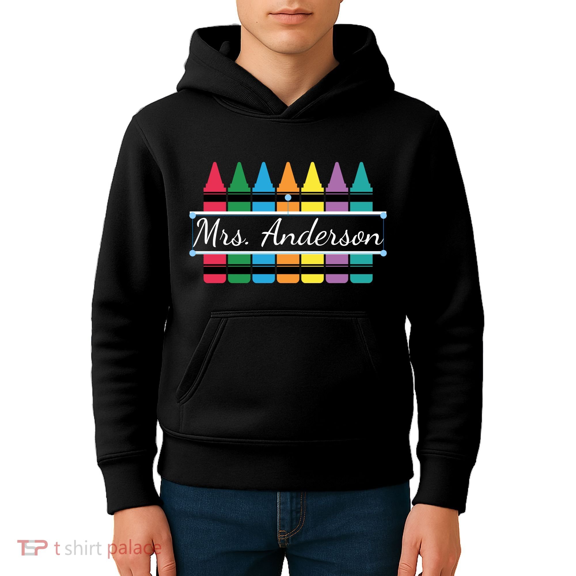 Crayon Customized Teacher Custom Personalize Name Kids Hoodie