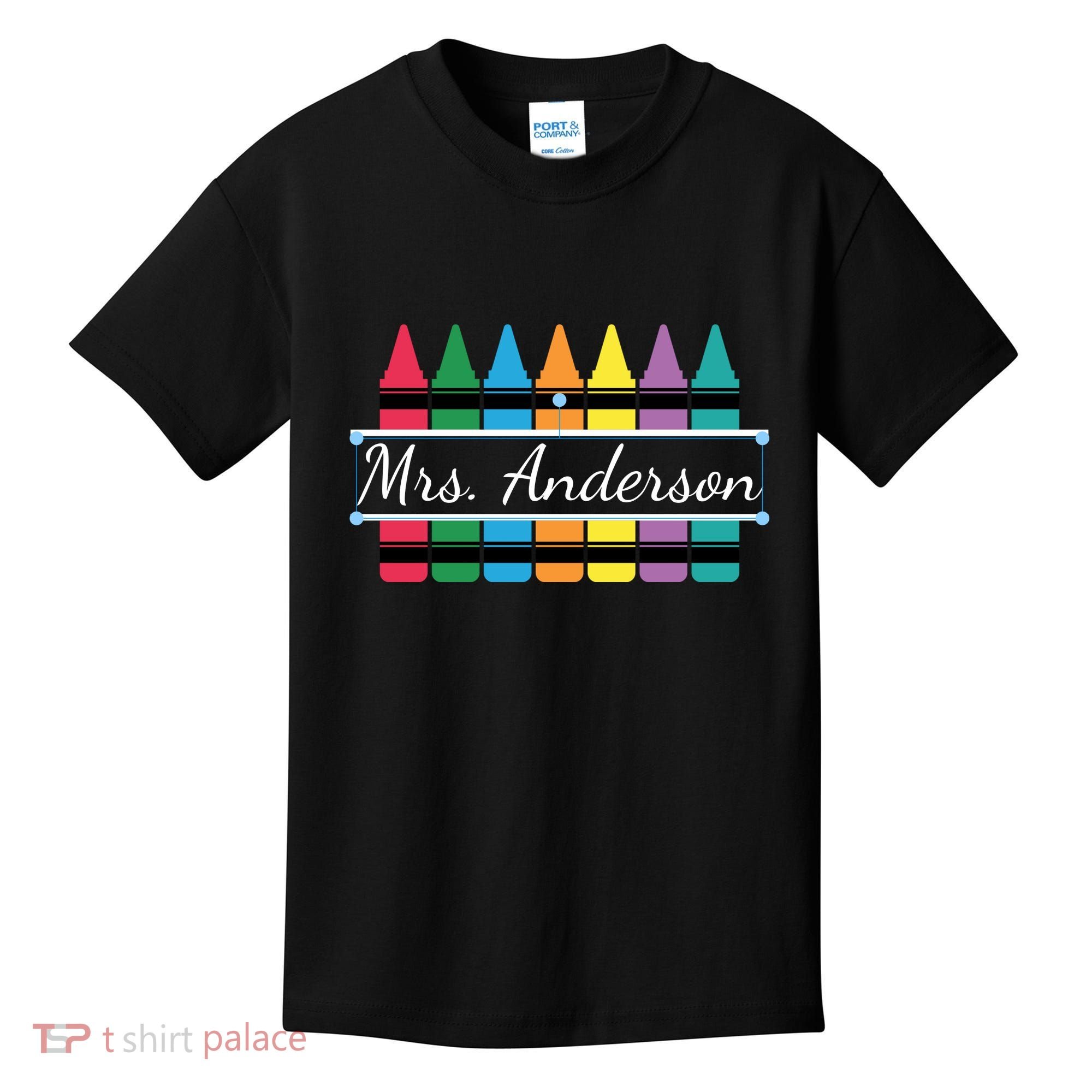 Crayon Customized Teacher Custom Personalize Name Kids T-Shirt
