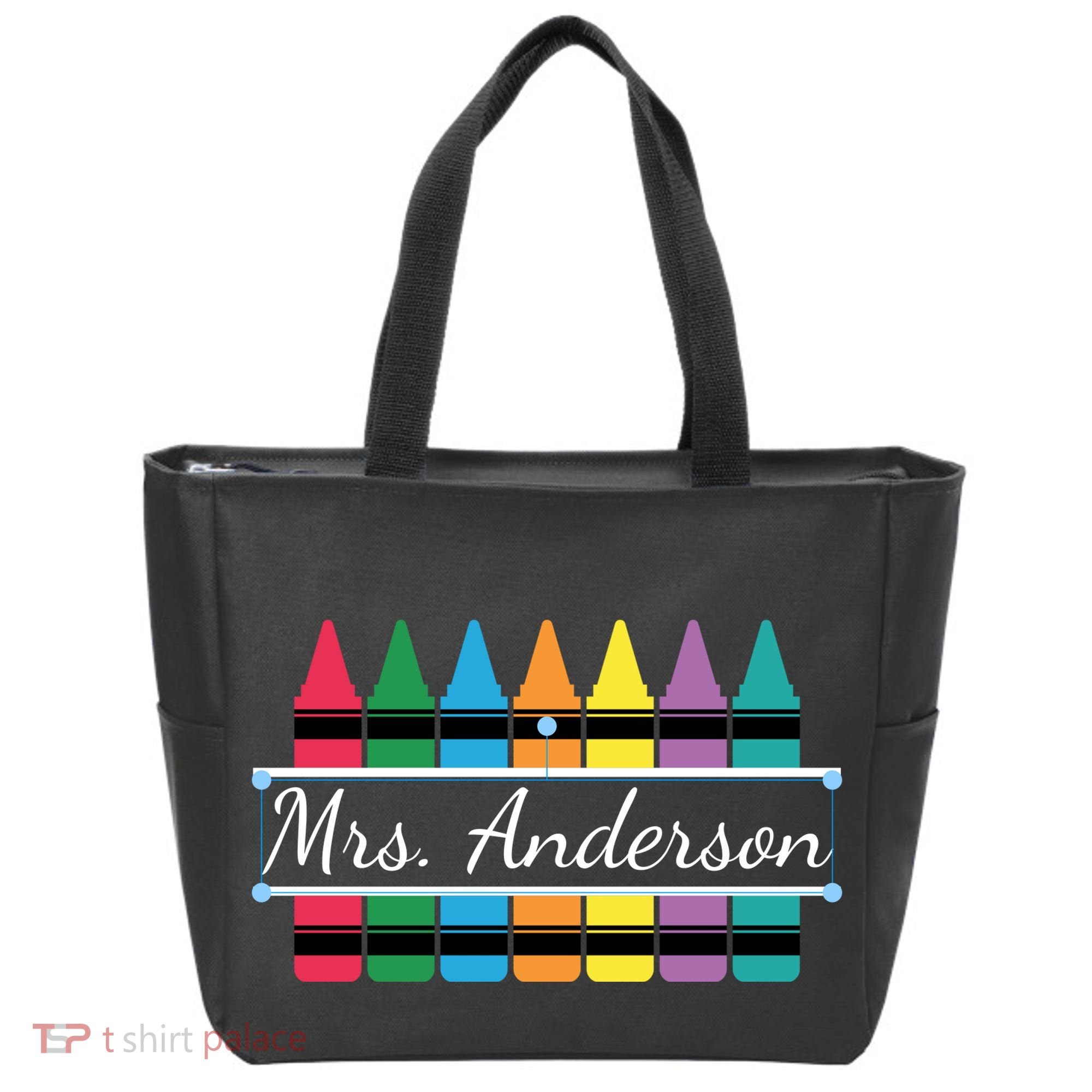 Crayon Customized Teacher Custom Personalize Name Tote Bag