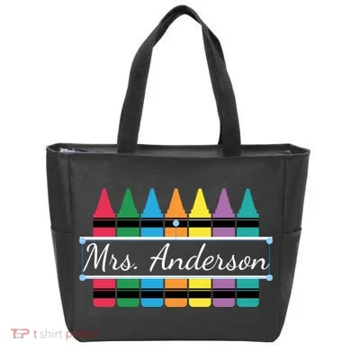 Crayon Customized Teacher Custom Personalize Name Tote Bag
