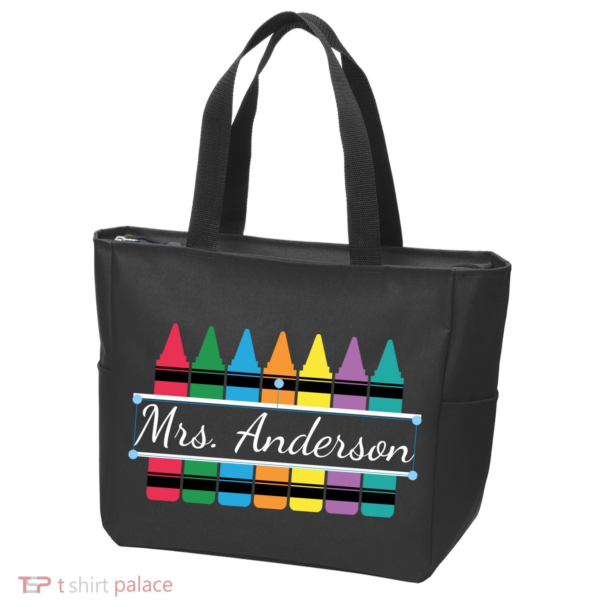 Crayon Customized Teacher Custom Personalize Name Tote Bag