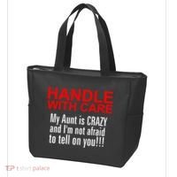 Crazy Aunt - Handle With Care Funny Tote Bag thumb 3
