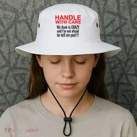 Crazy Aunt - Handle With Care Funny Bucket Hat thumb 3