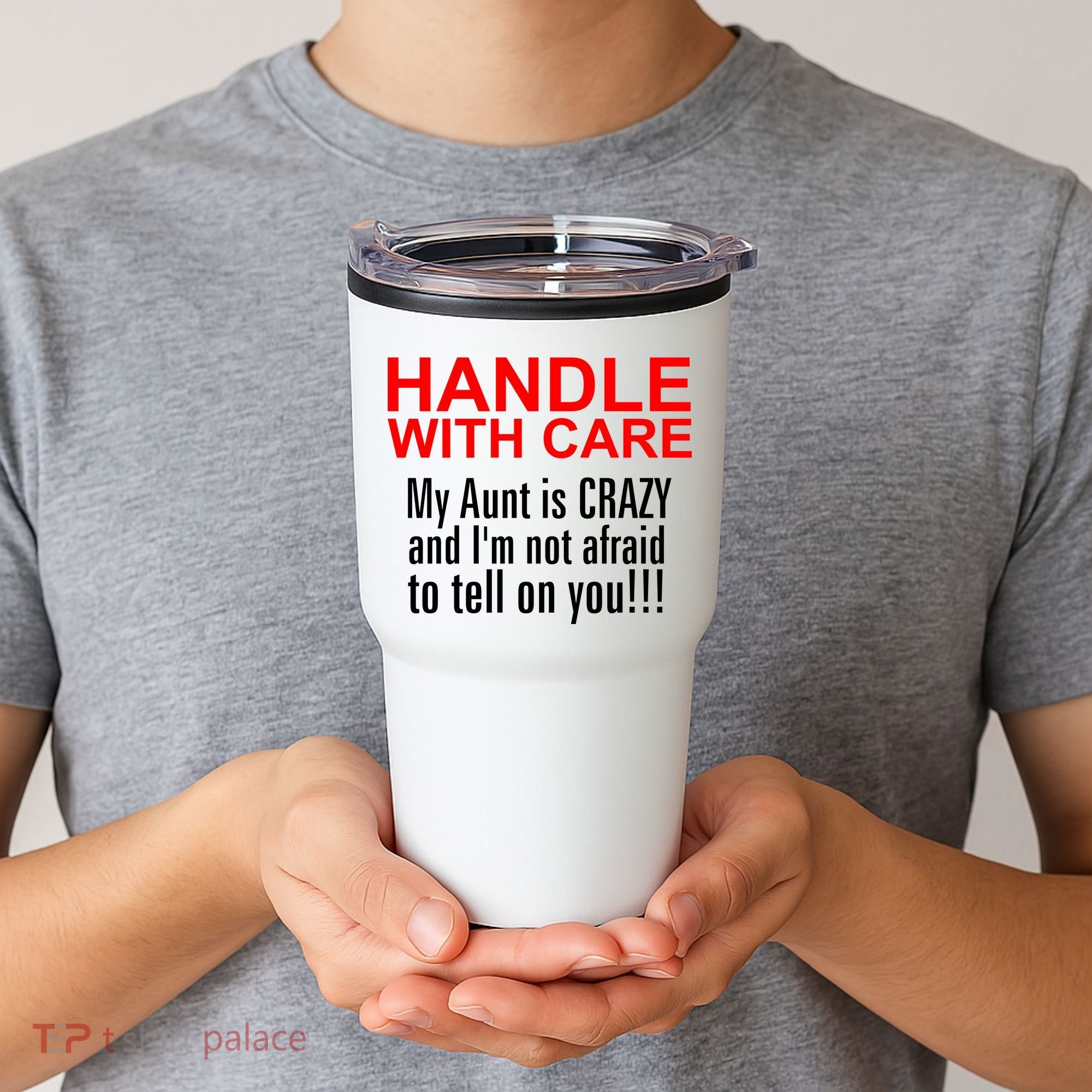Crazy Aunt - Handle With Care Funny Tumbler