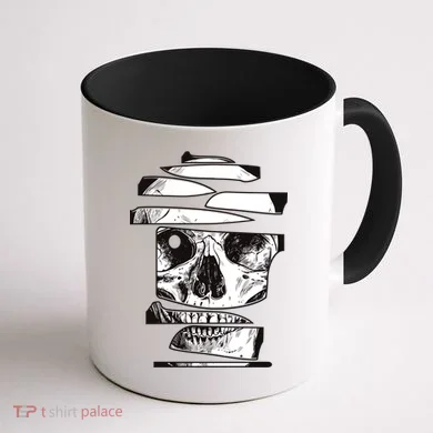 Crazy Broken Skull Coffee Mug back