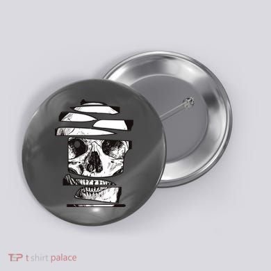 Crazy Broken Skull Button