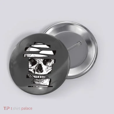 Crazy Broken Skull Button
