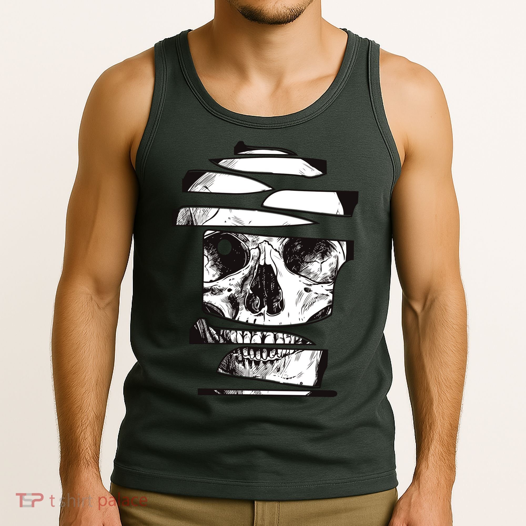 Crazy Broken Skull Tank Top