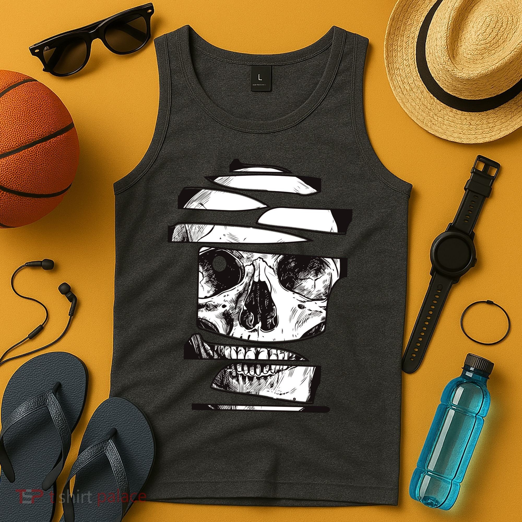 Crazy Broken Skull Tank Top