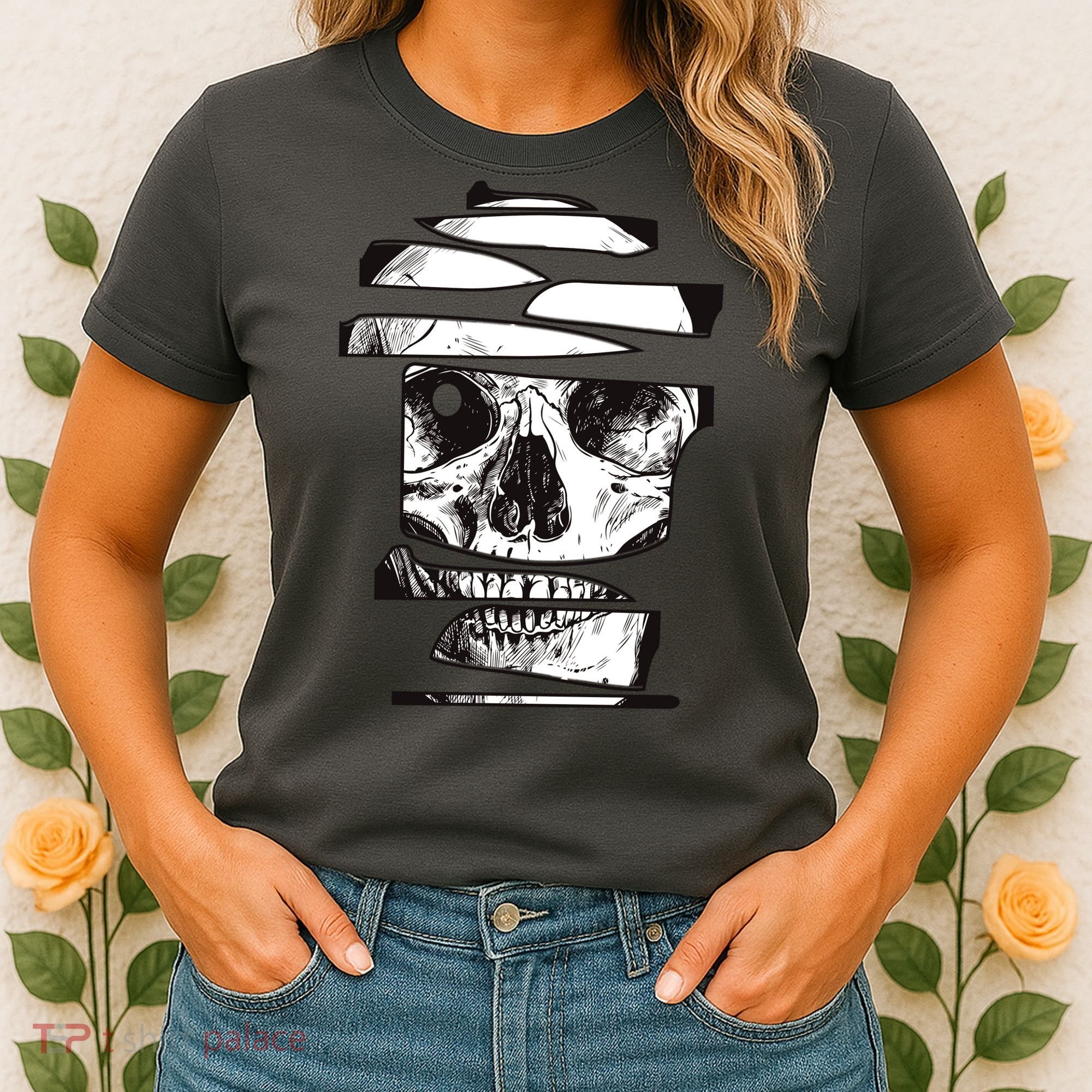 Crazy Broken Skull Women's T-Shirt