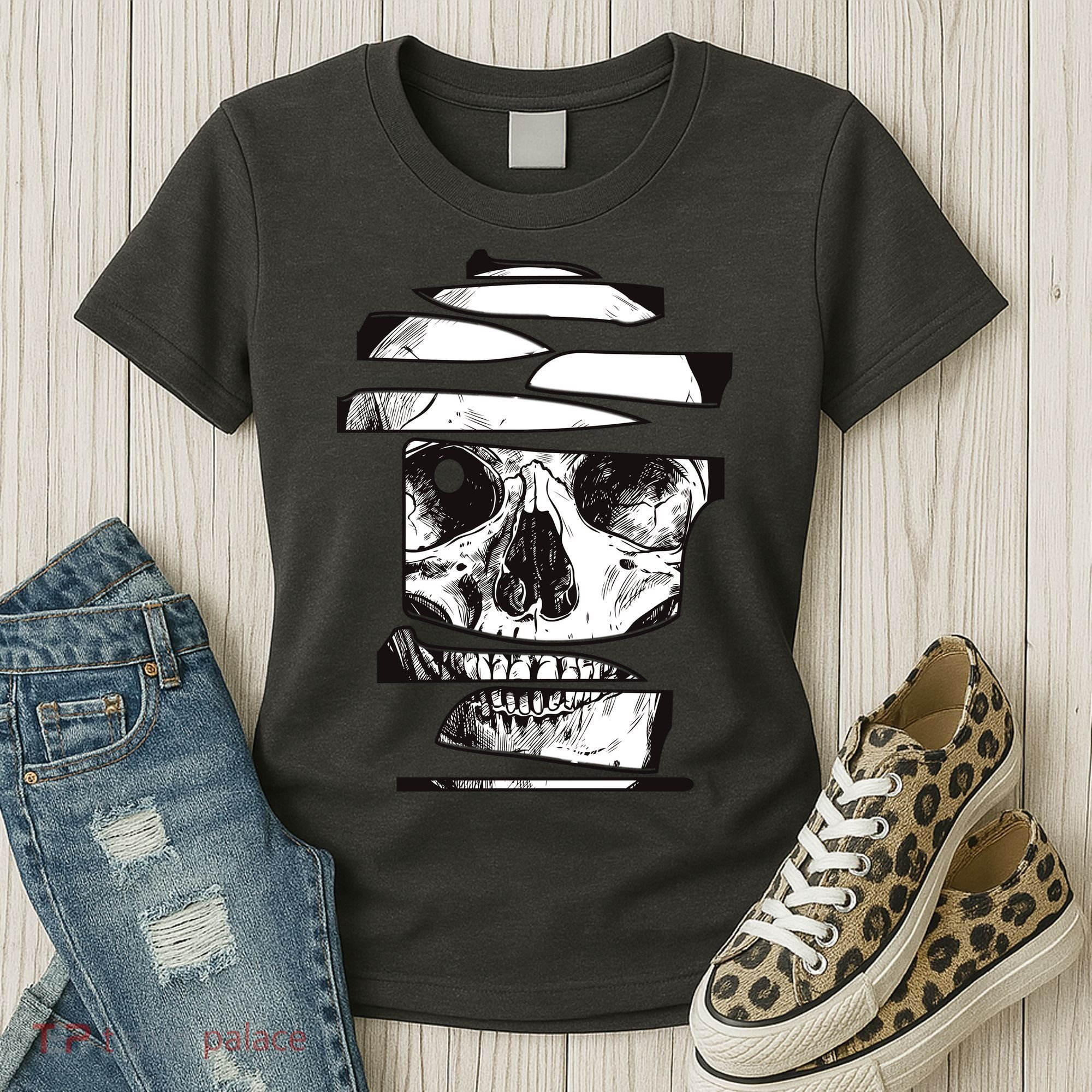 Crazy Broken Skull Women's T-Shirt
