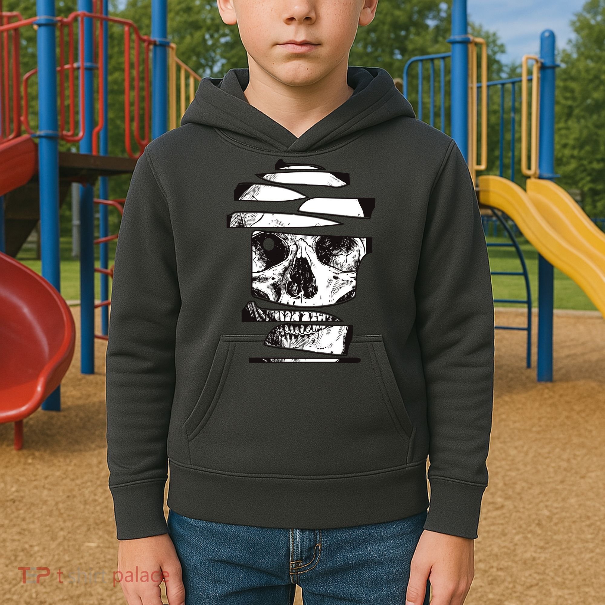 Crazy Broken Skull Kids Hoodie