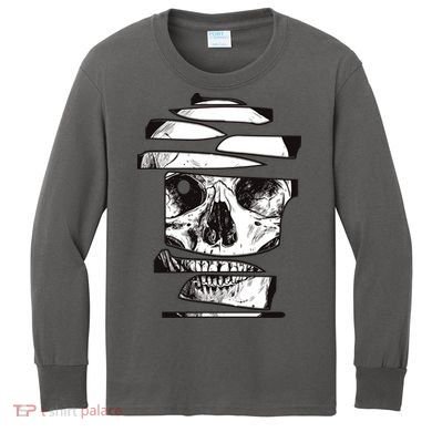 Crazy Broken Skull Kids Long Sleeve Shirt