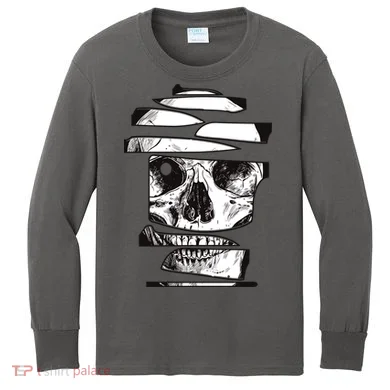 Crazy Broken Skull Kids Long Sleeve Shirt