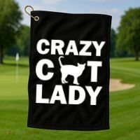 Crazy Cat Lady Golf Towel thumb 1