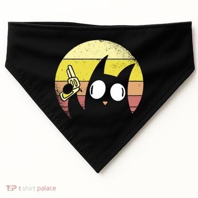 Crazy Cat Retro Sunset USA-Made Doggie Bandana