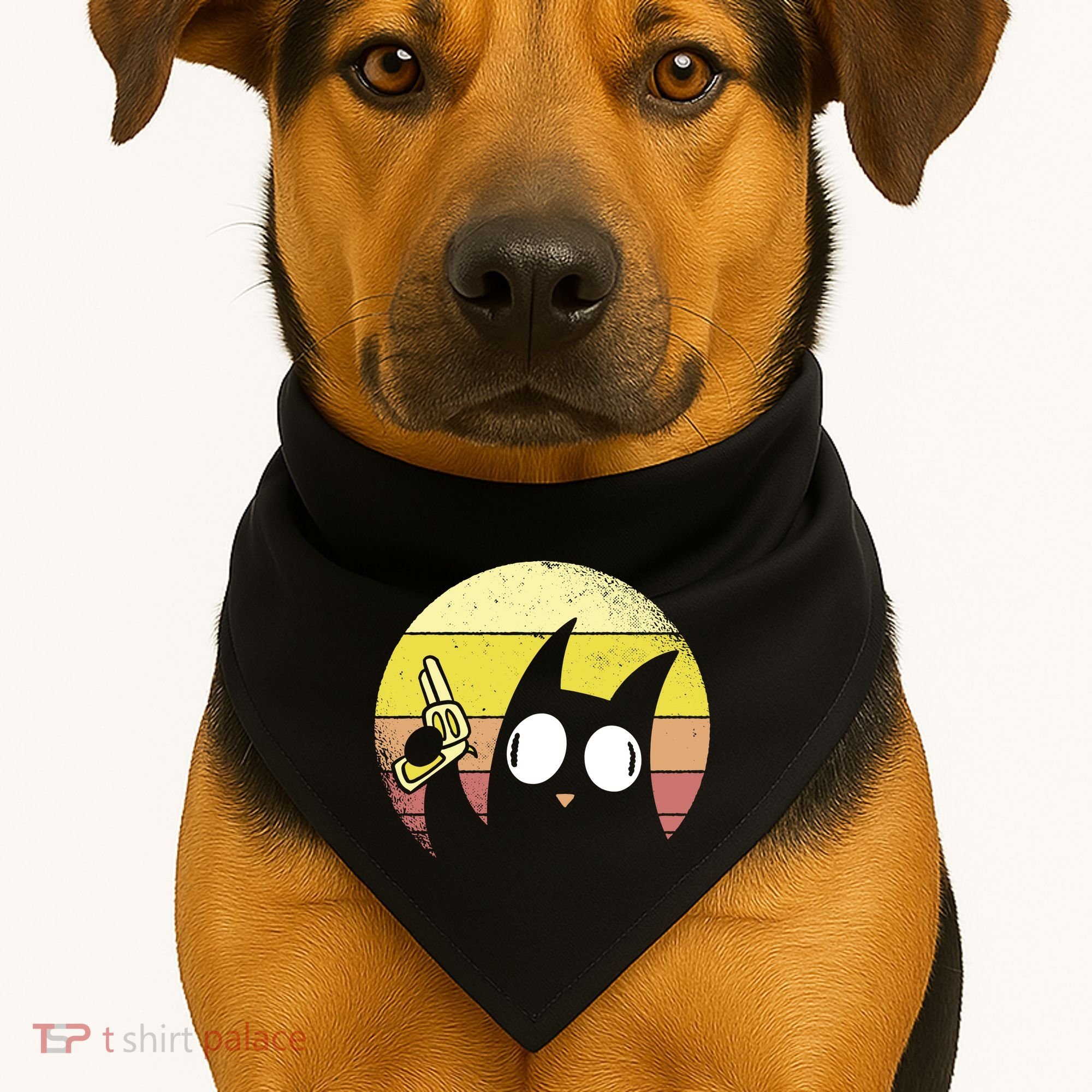 Crazy Cat Retro Sunset USA-Made Doggie Bandana