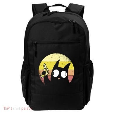 Crazy Cat Retro Sunset Backpack