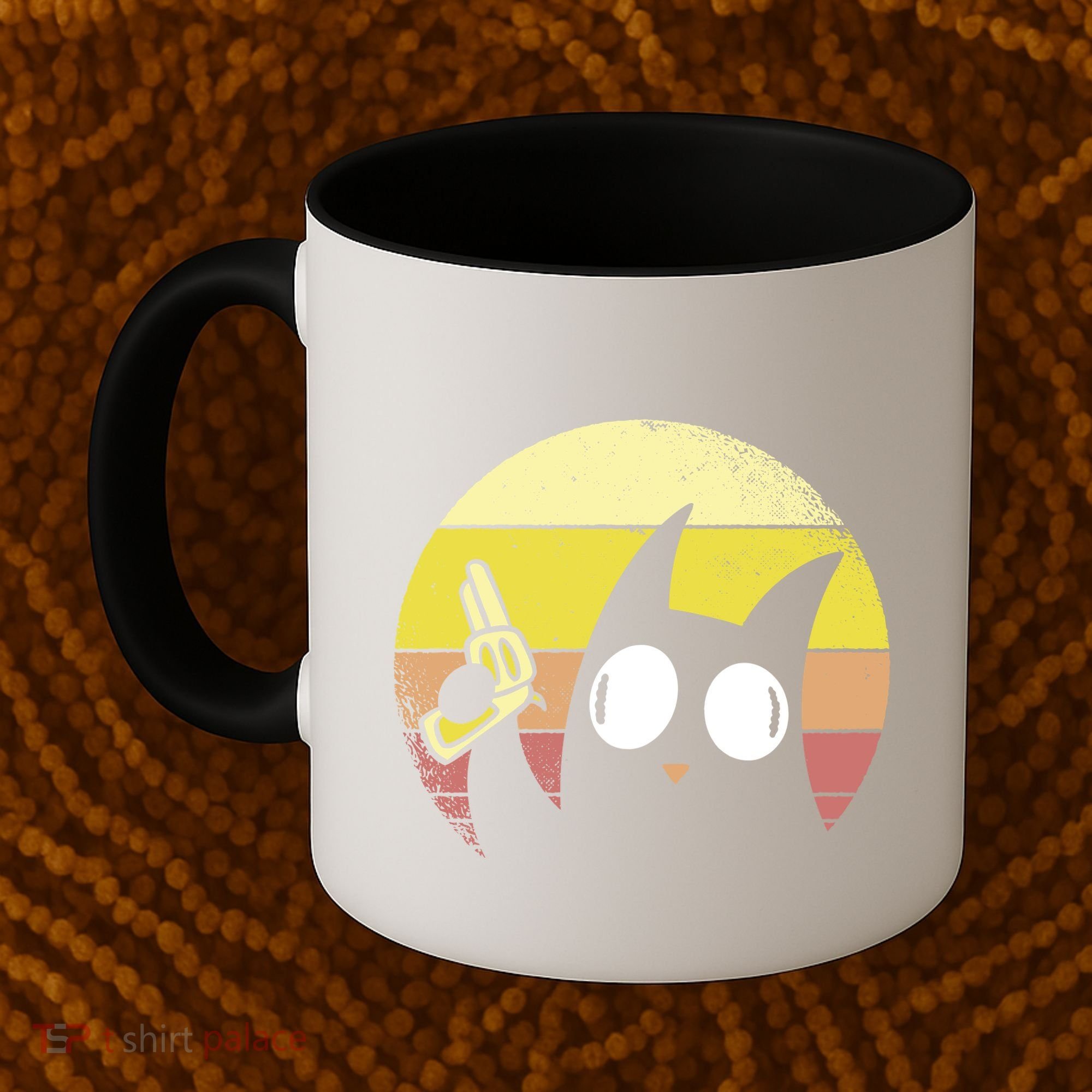 Crazy Cat Retro Sunset Coffee Mug
