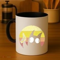 Crazy Cat Retro Sunset Coffee Mug thumb 4