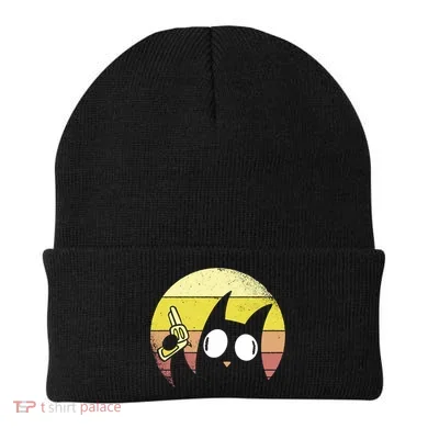 Crazy Cat Retro Sunset Beanie