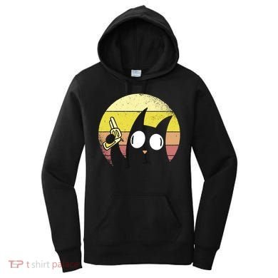 Crazy Cat Retro Sunset Women's Hoodie