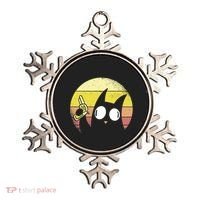 Crazy Cat Retro Sunset Ornament thumb 0