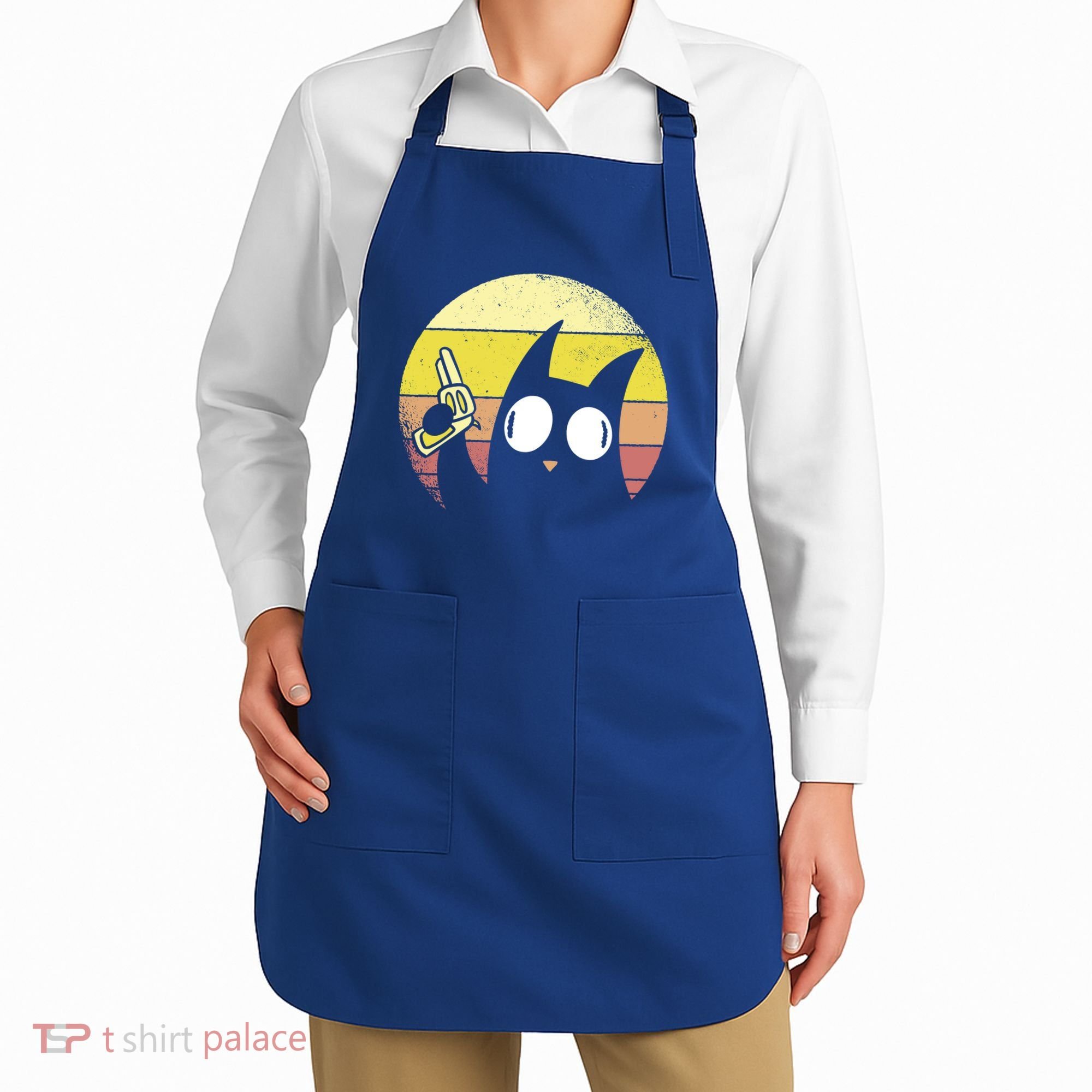 Crazy Cat Retro Sunset Apron