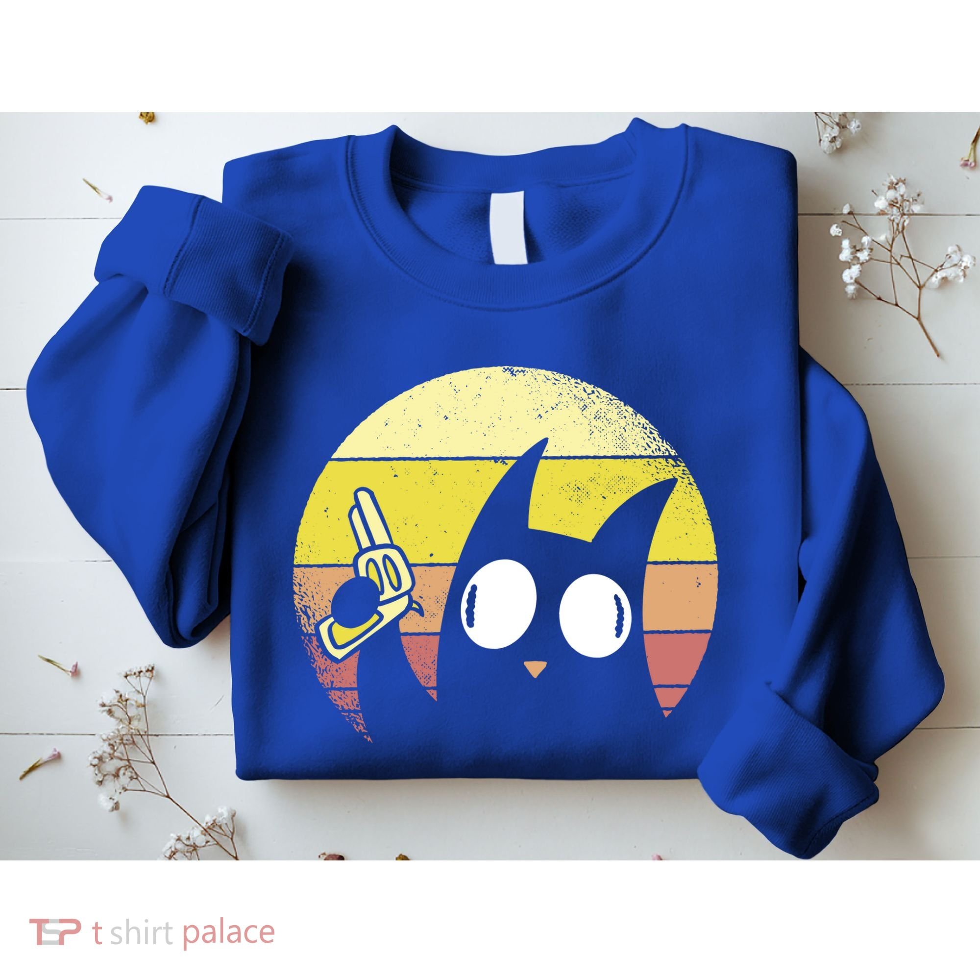 Crazy Cat Retro Sunset Sweatshirt