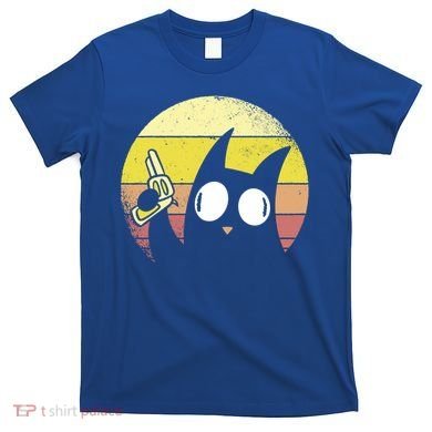 Crazy Cat Retro Sunset T-Shirt