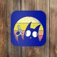 Crazy Cat Retro Sunset Coaster thumb 0