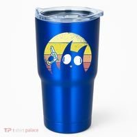 Crazy Cat Retro Sunset Tumbler thumb 0