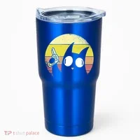Crazy Cat Retro Sunset Tumbler thumb 0